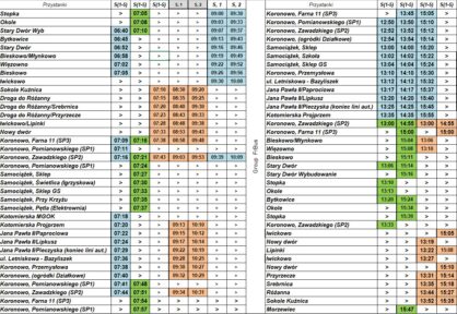 Rozkład dowozów dzieci obowiązujący od 18 września 2023