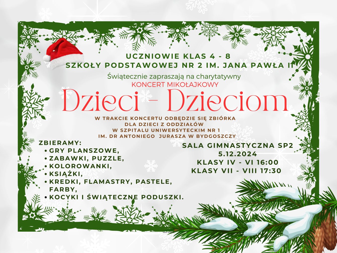 Świąteczny Koncert Mikołajkowy "Dzieci Dzieciom"